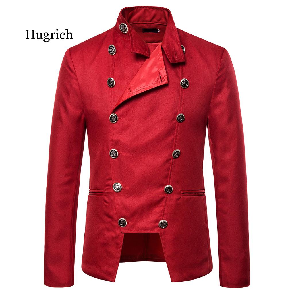 Vintage herenblazers, retro steampunk gothic kostuums, jasjes met dubbele rij knopen, blazers voor bruiloften, podiumoptredens, kostuums