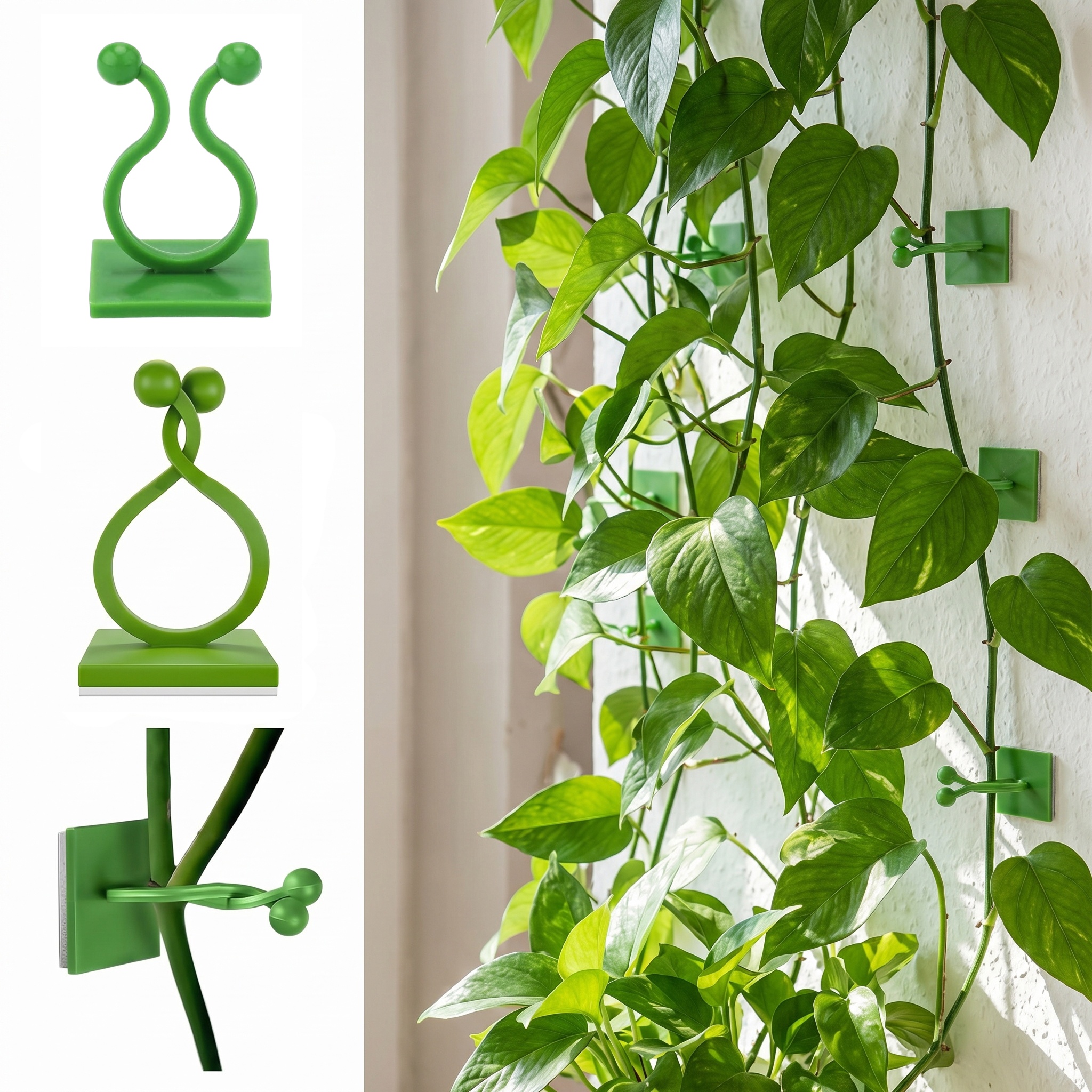 10/50/100Pcs Plant Wall Clips for Climbing Pothos Climber Support Wall Clips for Support Strong Self-Adhesive For Indoor Plants