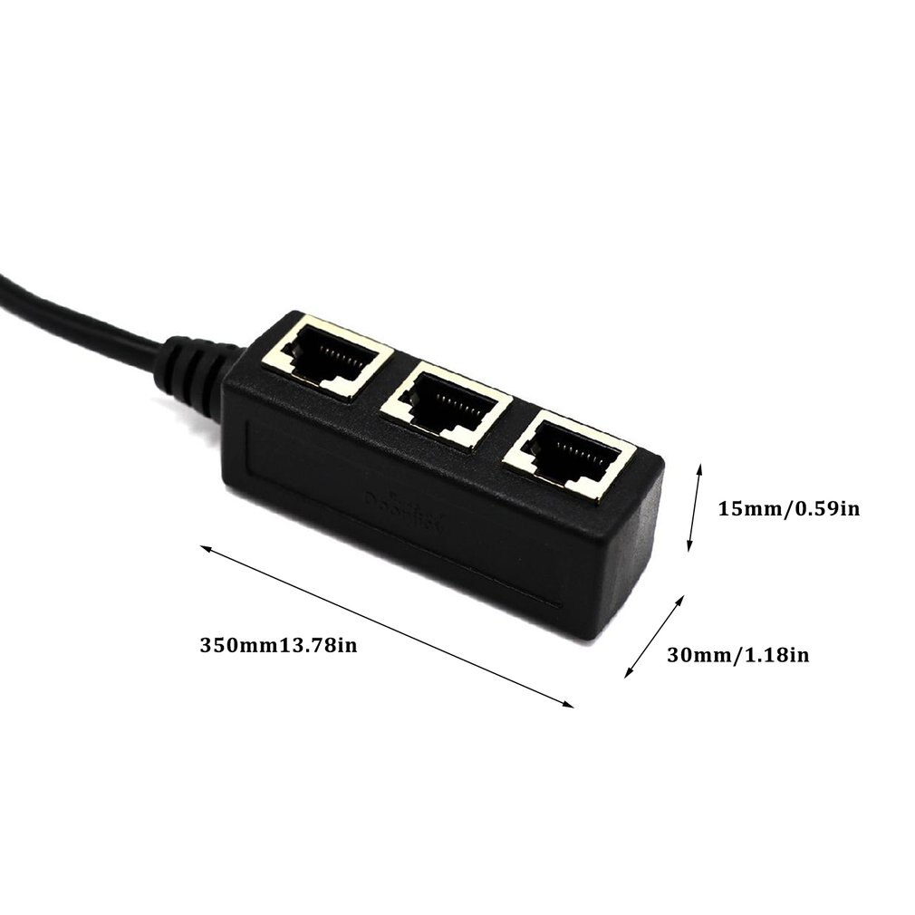 RJ45 Ethernet Cable Adapter Splitter 1Male To 3Female Port LAN Network Plug 3in 1 Adapter NetWork Accessories