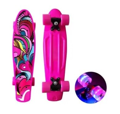 Barn skateboard för surfing på vägen skridskor barn leksak kul: Rosa