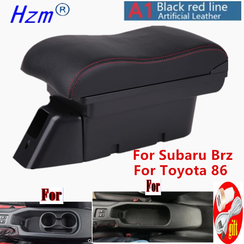 For Toyota 86 Armrest For Subaru Brz Car Armrest Box For Scion Fr-S Frs Gt86 storage box Auto parts Easy install: A1 Black leather