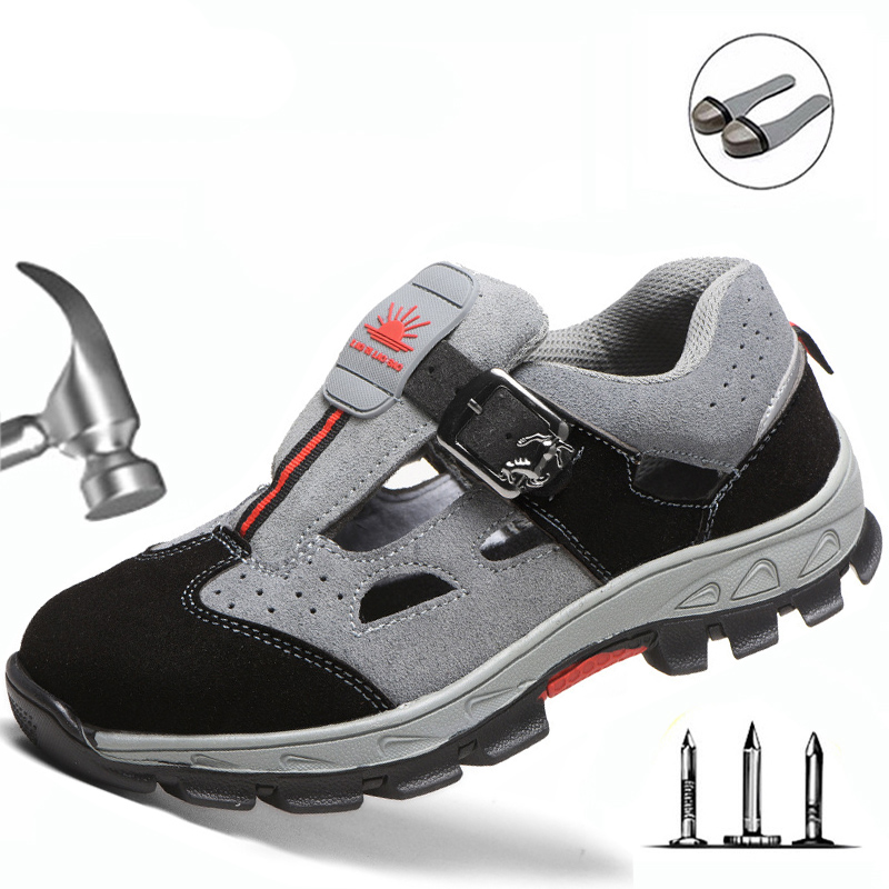 Labor Insurance Shoes Men Steel Toe Cap Anti-smashing Safety Shoes Breathable Deodorant Wear-resistant Work Zapatillas Seguridad