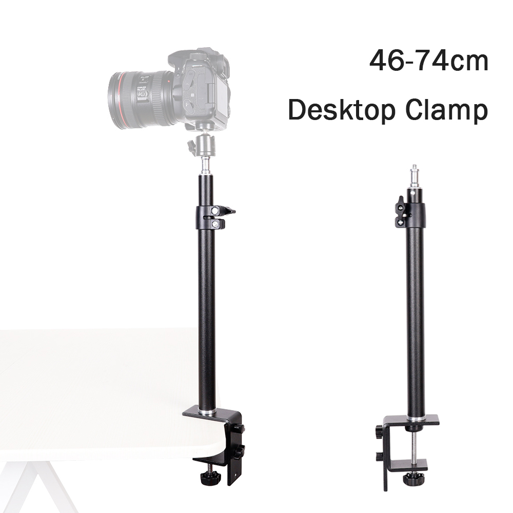 Universal Desktop Clamp Mount Adjustable Extension Stand Table Desk Clip 1/4' Screw Bracket Holder for Camera LED Fill Light
