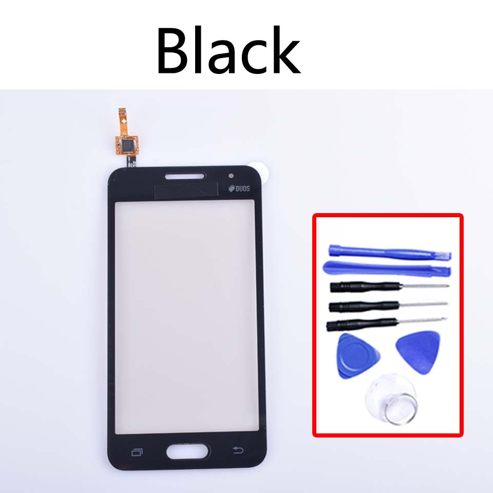 Écran tactile en verre sans LCD, 4.5 pouces, pour Samsung Galaxy Duos Core 2 II SM-G355H G355H G355 G355M: Black-With tool