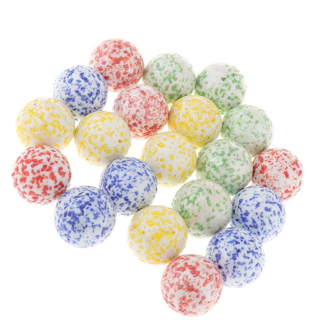 20Pcs 25mm Multicolor Round Speckled Glass Marbles, Vase Filler Beads, Kids Marble Run Game Replacement Marbles DIY Crafts