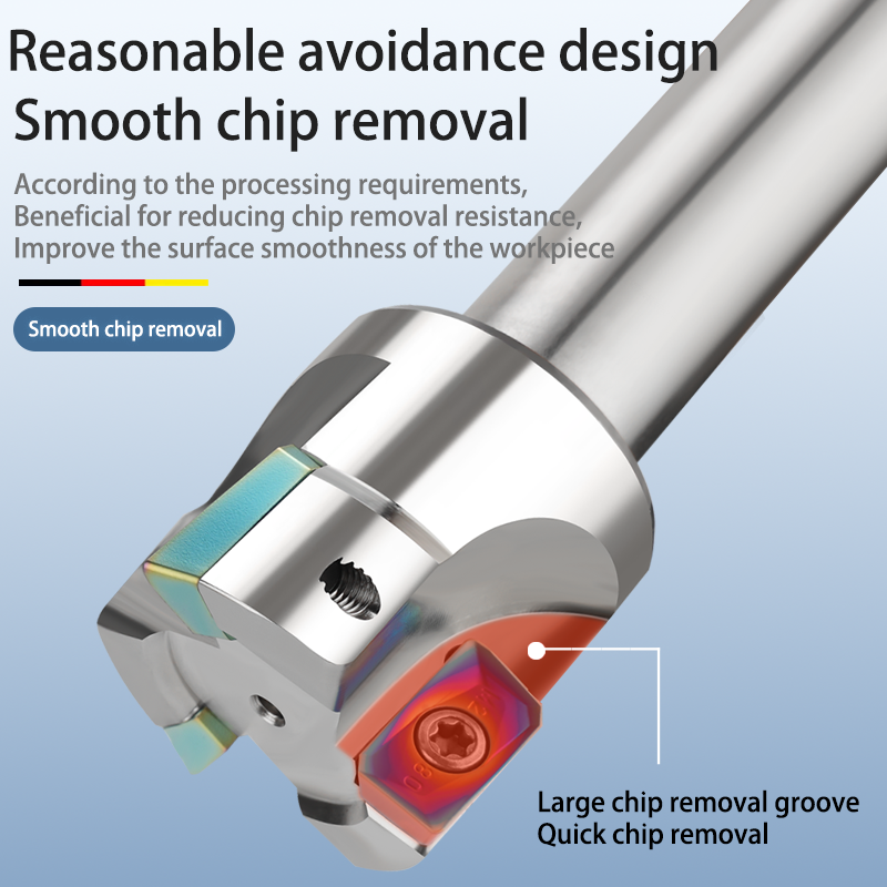 Varilla de fresado integrada tipo torreta R0.8, vástago recto C16 C20, fresadora de torreta, herramienta, fresa de cara rugosa