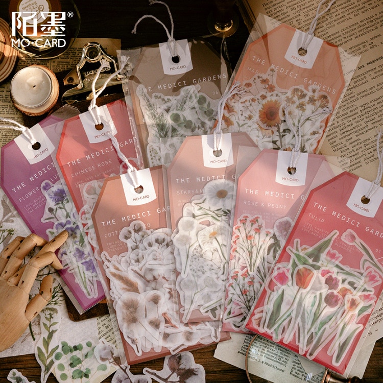 45pcs/1lot Kawaii Stationery Stickers Medici Garden Diary Decorative Mobile Stickers Scrapbooking DIY Craft Stickers