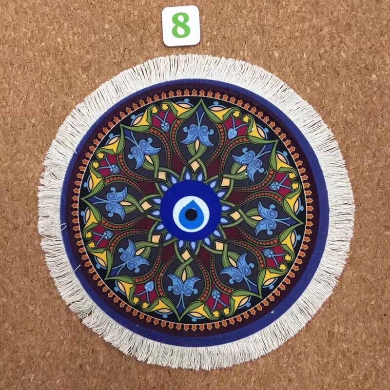 Mrgbest rund persisk matta musmatta 220 x 220mm färgmönster datorspel gummi skrivbordsdyna heminredning ger komfort: 220 x 220 x 2 mm 8