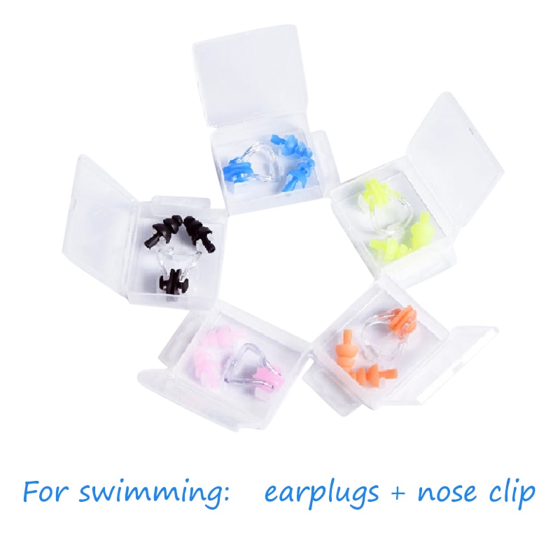Swim Waterproof Silicone Earplug Nose Clip Set Swimming Equipment For Baby Adult Soft Diving Swimming Pool Accessories