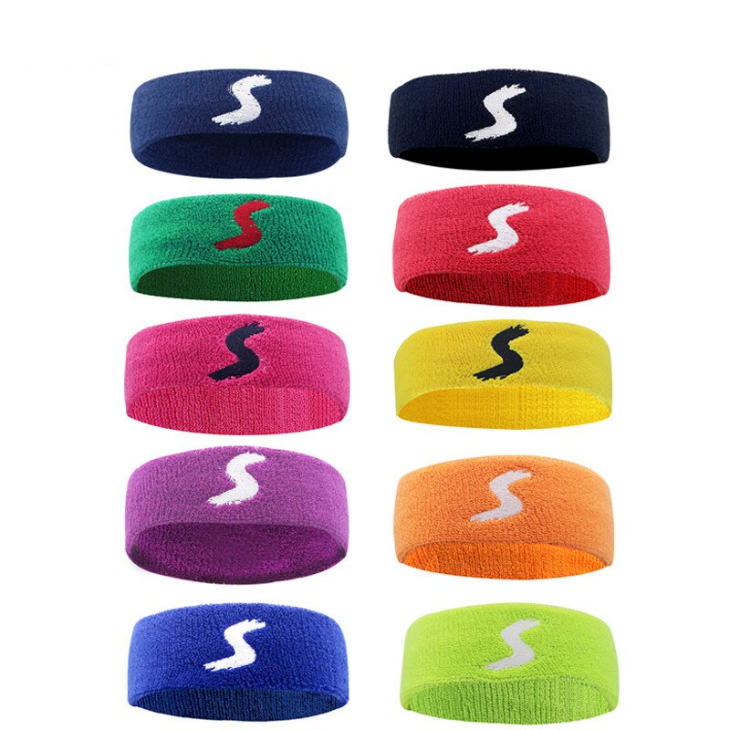 Sporthandduk pannband handduk armband polyester bomull svettband pannband löpning lek sport handledsskyddsbälte: Svart-s