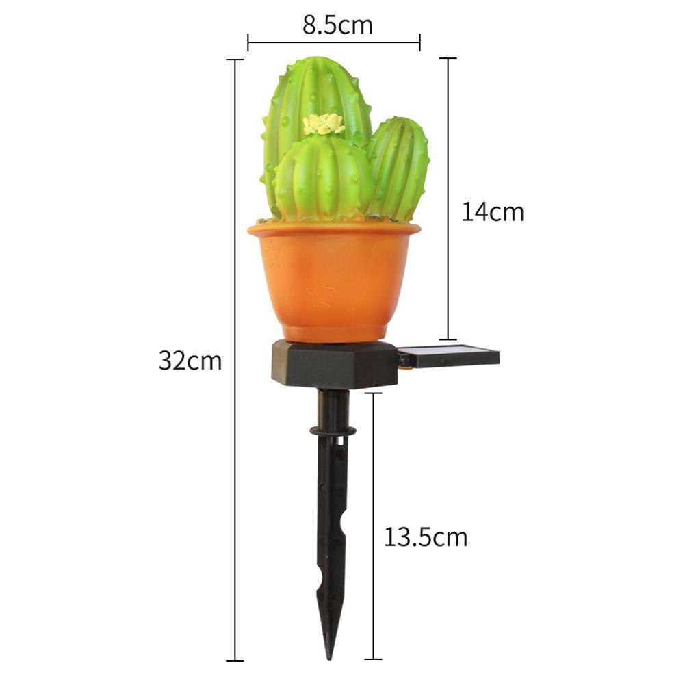 Cactus Solar Led Gazon Lamp Textuur Duurzaam Spike... – Grandado