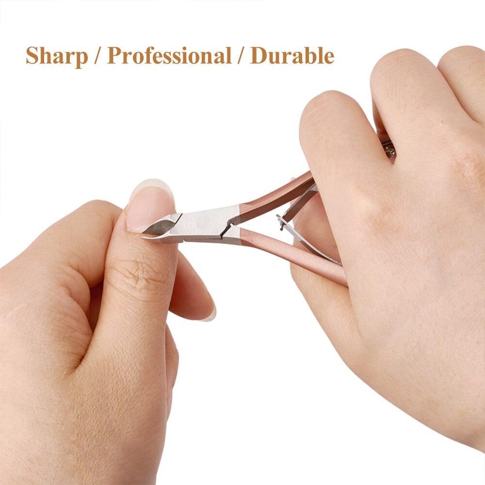 De acero inoxidable producto para eliminar la piel muerta cortador de uñas de Cuticle Remover tijera dedo del clavo del dedo del pie alicate para uñas de Gel polaco arte herramienta de maquillaje