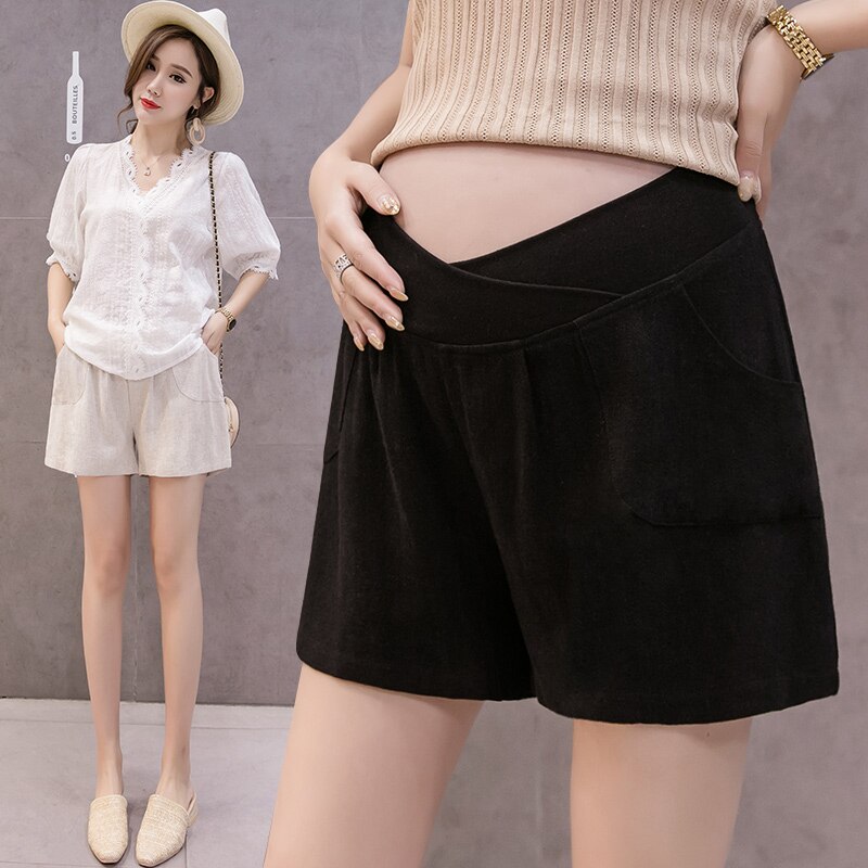 1866 # niedrigen Taille Einstellbar Geschmack Bauch Mutterschaft kurze Hose Sommer verlieren Dünne Leinen Kleidung für Schwangere Frauen 4XL Schwangerschaft kurze Hose