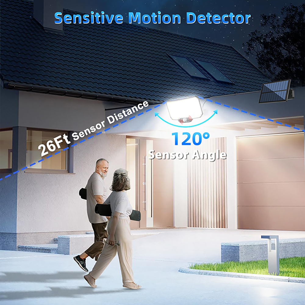 Zonne-verlichting 234 LED-beveiligingsverlichting op zonne-energie Buitentuin Bewegingssensor 3 modi Waterdicht Split Solar Flood Wandlampen Garage