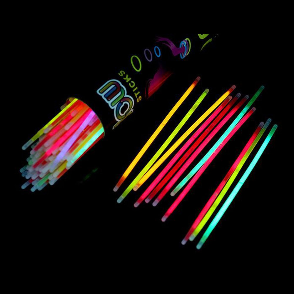 100pcs Party Fluorescence Light Glowing Sticks Bracelets Necklaces Wedding Glowing In The Dark Party Decoration Colorfuling Toy