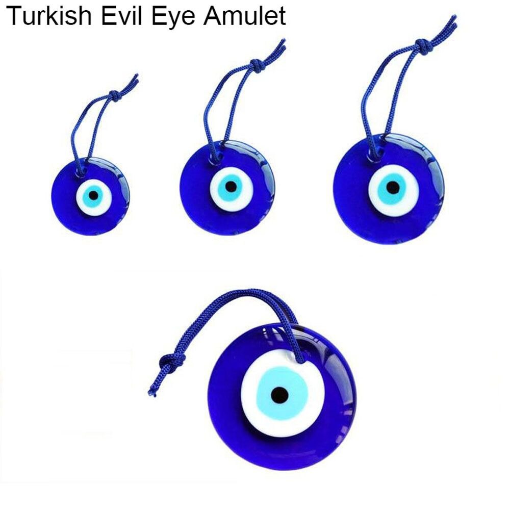 1pc blå lampwork glas tyrkisk onde øje charme vedhæng bil hjem amulet kabbalah