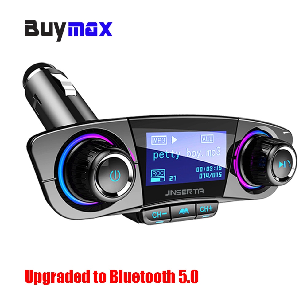 Vention Car Charger - Bluetooth 5.0 FM Transmitter - Dual USB Ports - QC 3.0 Fast Charging