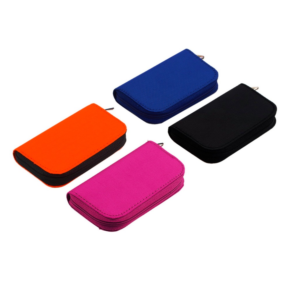 Pochette de transport SDHC MMC CF pour cartes mémoire, 4 couleurs, sac de rangement, boîte porte-étui, portefeuille de protection