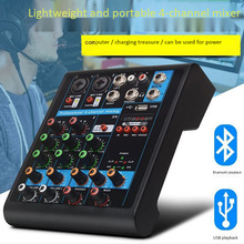 Eu Plug 4-Channel Small Bluetooth Mixer With Reverb Effect Home Karaoke Usb Live Stage Karaoke Performance Confer