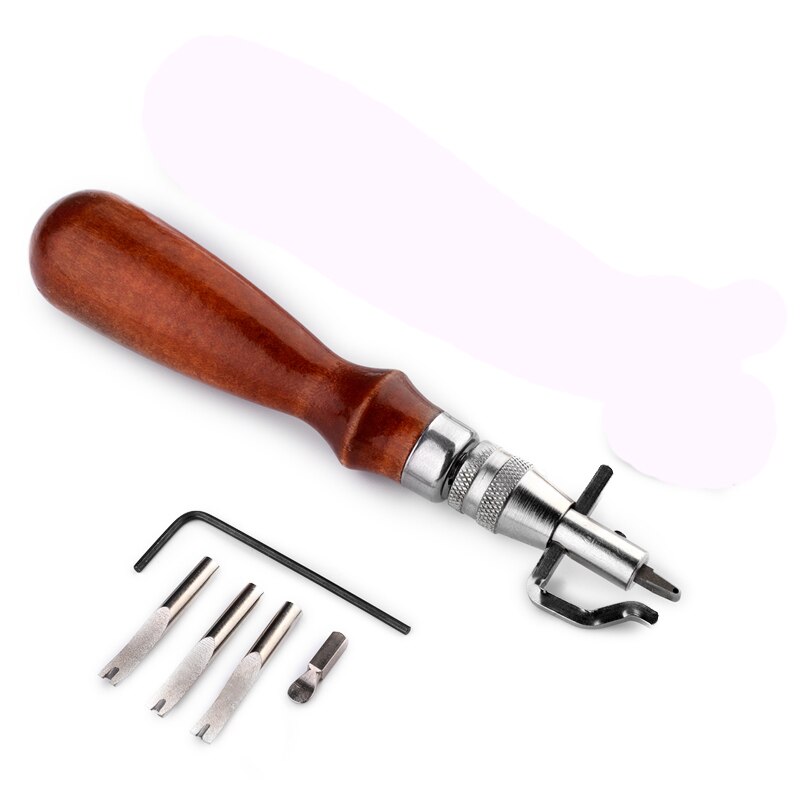 5 en 1 Pro cuir artisanat bord presse Kit couture réglable et Groover pli cuir couture outil outils de couture accessoires: wood handle
