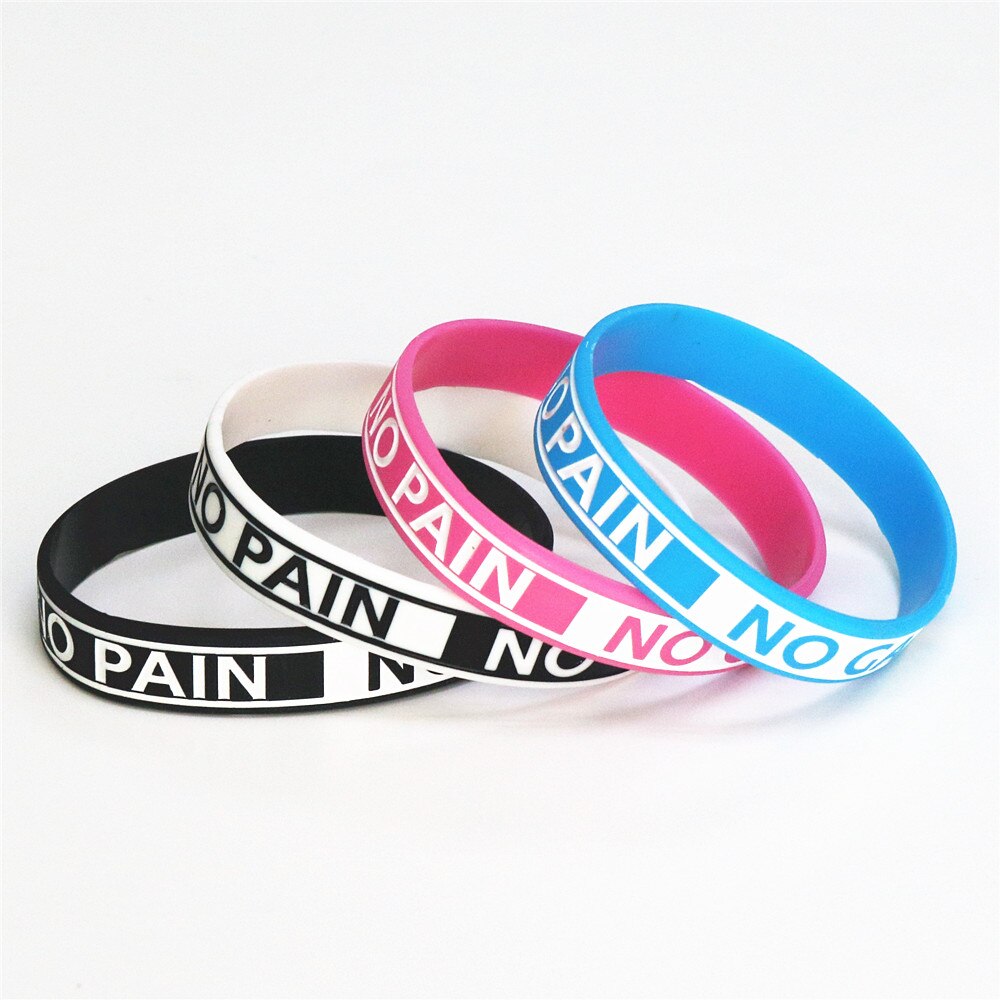 LUKENI offre spéciale 4PC Bracelet en Silicone pas de douleur pas de GAIN Motivation Bracelet en Silicone taille adulte 4 couleurs SH082: Mix