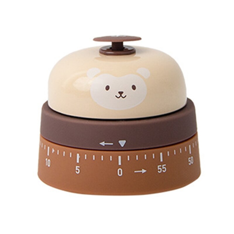 Cute Kitchen Timer Mechanical Reminder Call Bell Button 60 Minutes Countdown Timer for Cooking Reading Baking Tool Kitchen Use: coffee