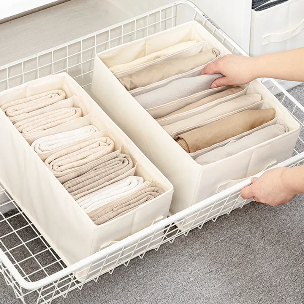 Washable oxford Fabric Folding CD Storage Box underwear Foldable Bins Toys Organizer With Lid Storage Basket Laundry Basket