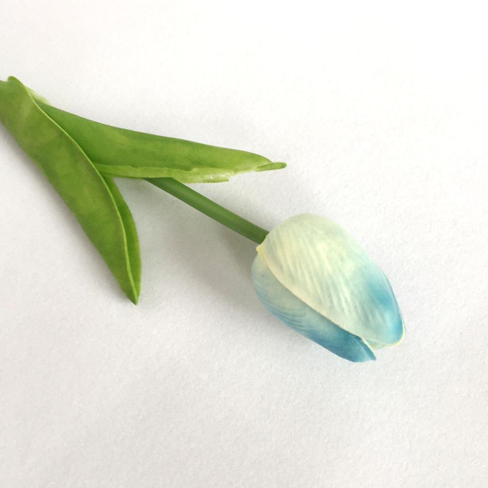 Uds. Flor Artificial de tulipán, flor falsa de tacto Real, ramo para la boda, decoración para el hogar y el jardín: 5pcs light blue