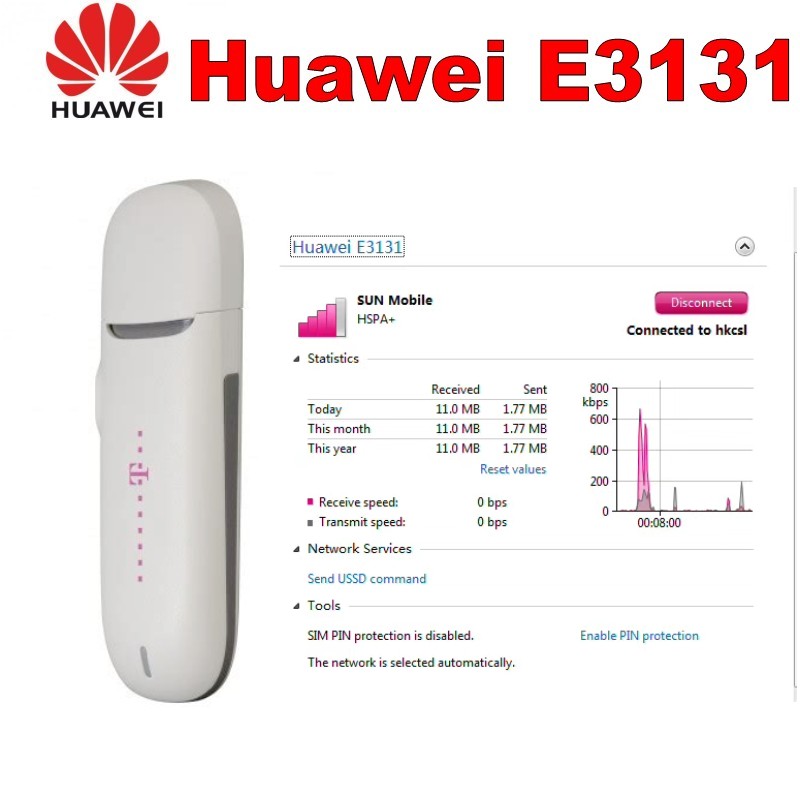 HUAWEI Dongle USB (E3131) 21M, pour Modem HUAWEI