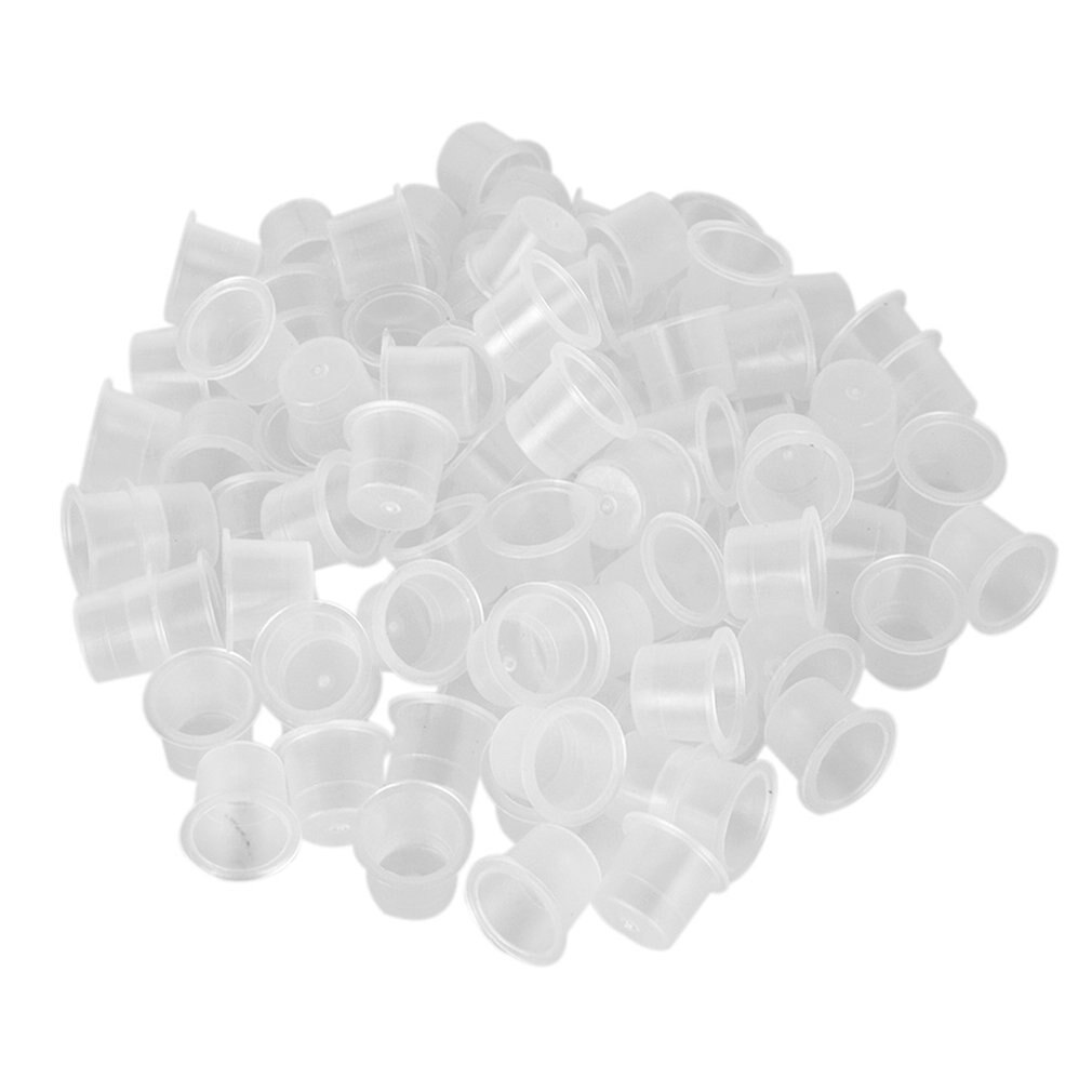 100 Stuks S/M/L Plastic Tattoo Ink Cups Caps Holder Supplies Tattoo Inkt Cups