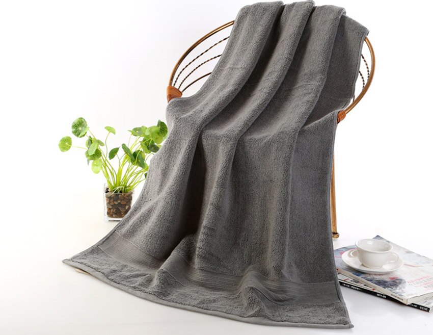 Egyptisk bomuld strandhåndklæde frotté badehåndklæder badeværelse 70*140cm 650g tyk luksus solid til spa badeværelse badehåndklæder til voksne: Mørkegrå