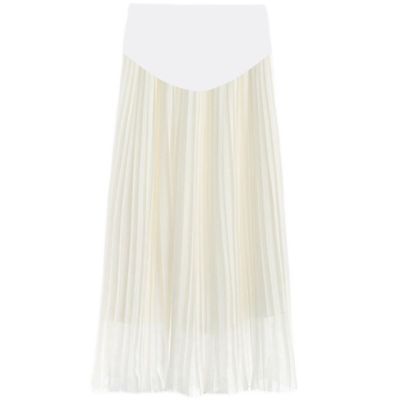 Falda Midi Plisada Para Mujer Allegra K - Cintura Elástica, Estilo Acordeón, Color Blanco