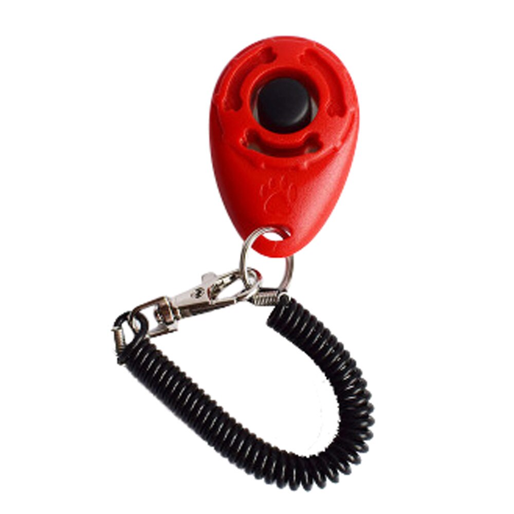 1 Pcs Pet Cat Dog Training Clicker Plastic Dogs Click Trainer Aid Too Adjustable Wrist Strap Sound Keychain Dog Repeller #Y5: Red 