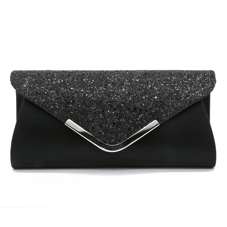 Casual Minaudiere Dag Clutch Vrouwen Dames Lederen Mini Handtas Effen Glinsteren Bag Party Club Avondtasje: Black