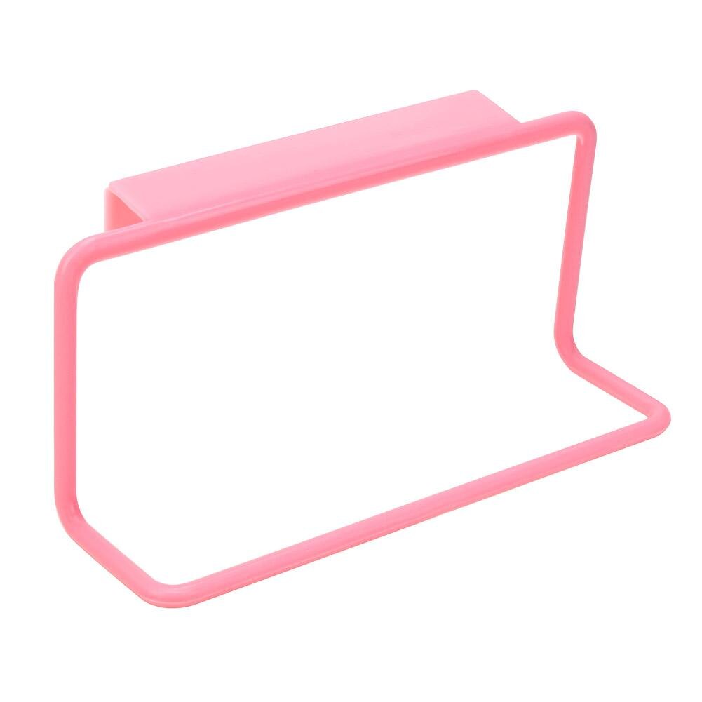Cupboard Kitchen Cabinet Bathroom Towel Rack Plastic Towel Rack Hanging Holder Ties Bag Hanger Hanging Rack: Pink
