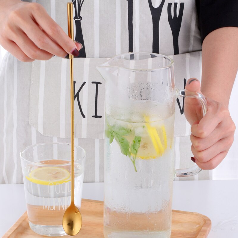 1 stk/sett kjøkken spisestue bar vintage stil visper skjeer gull cocktail 304 rustfritt stål 12 tommer blande cocktail shaker skjeer