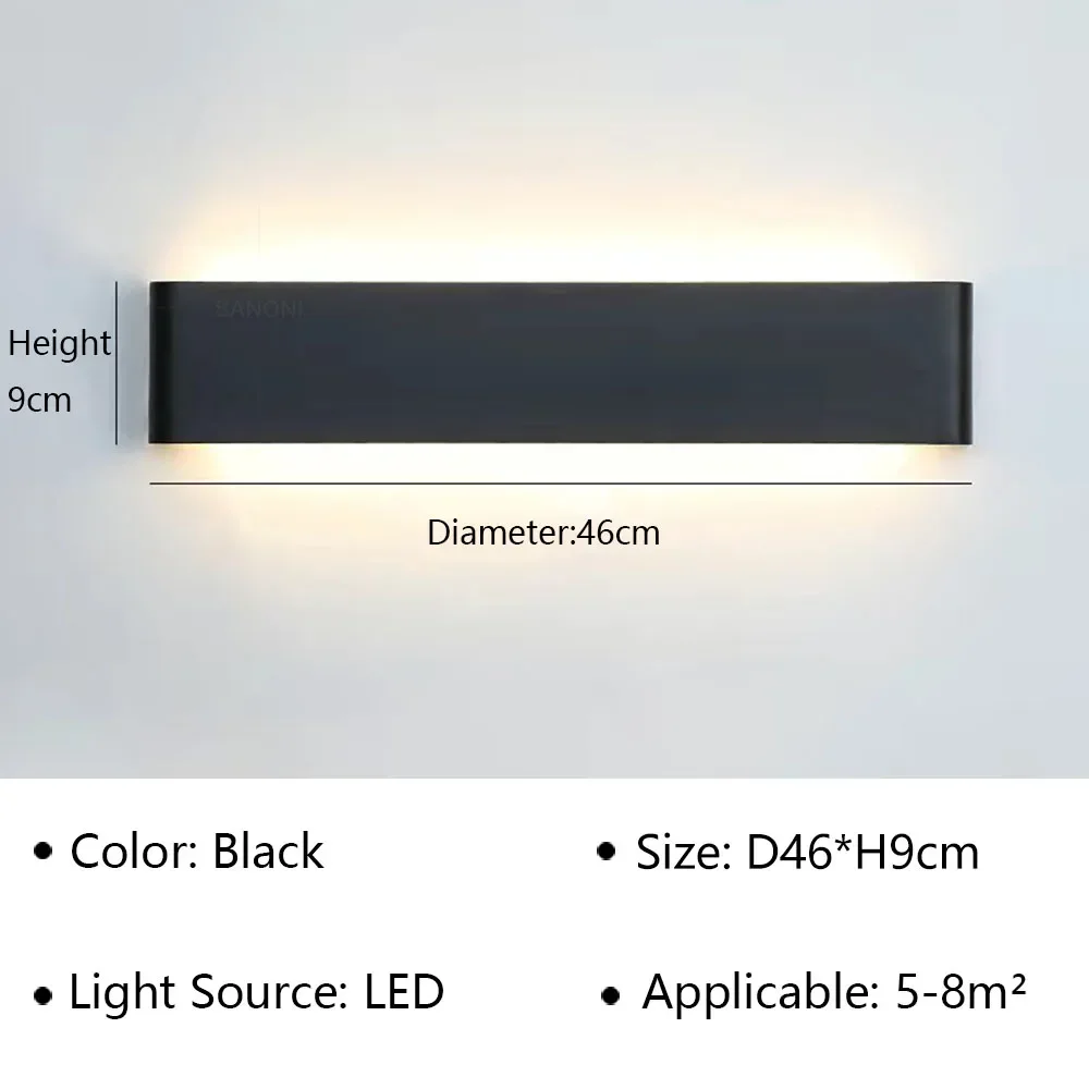 Lámpara de pared LED moderna para mesita de noche, sala de estar, escaleras, pasillo, baño, decoraciones para el hogar, aplique de pared, accesorio de iluminación interior, brillo