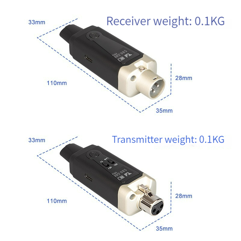 UHF Wireless Microphone System Wireless Transmitter Receiver XLR Mic Converter Adapter MA5 Automatic Microphone For Condenser