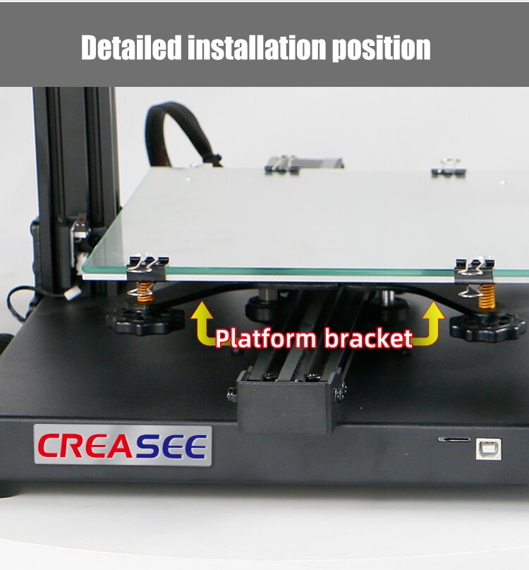 Creasee 220*220Mm 3D Printer Ender 3 Verwarming Platform Stand Onderdelen CR10s/CS-10S Bed Stand Toepassing voor Printer 300*300Mm