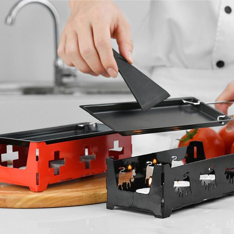 Frigideira forno de queijo mini bandeja de cozimento antiaderente com manteiga panelas conjunto suporte de queijo fundido vela ferro de aço carbono kitc w0x7