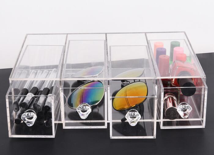 Flerlags akryl læbestift makeup skuffe holder kuffert kosmetik opbevaring makeup briller organizer neglelak display stand stativ