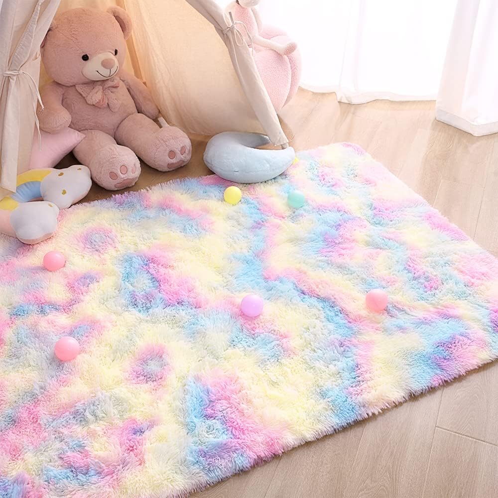 Tapete super macio de pelúcia para crianças, Tapete de cabeceira, Fuzzy Foot, Tapetes de oração, Sala de estar, Decoração do quarto