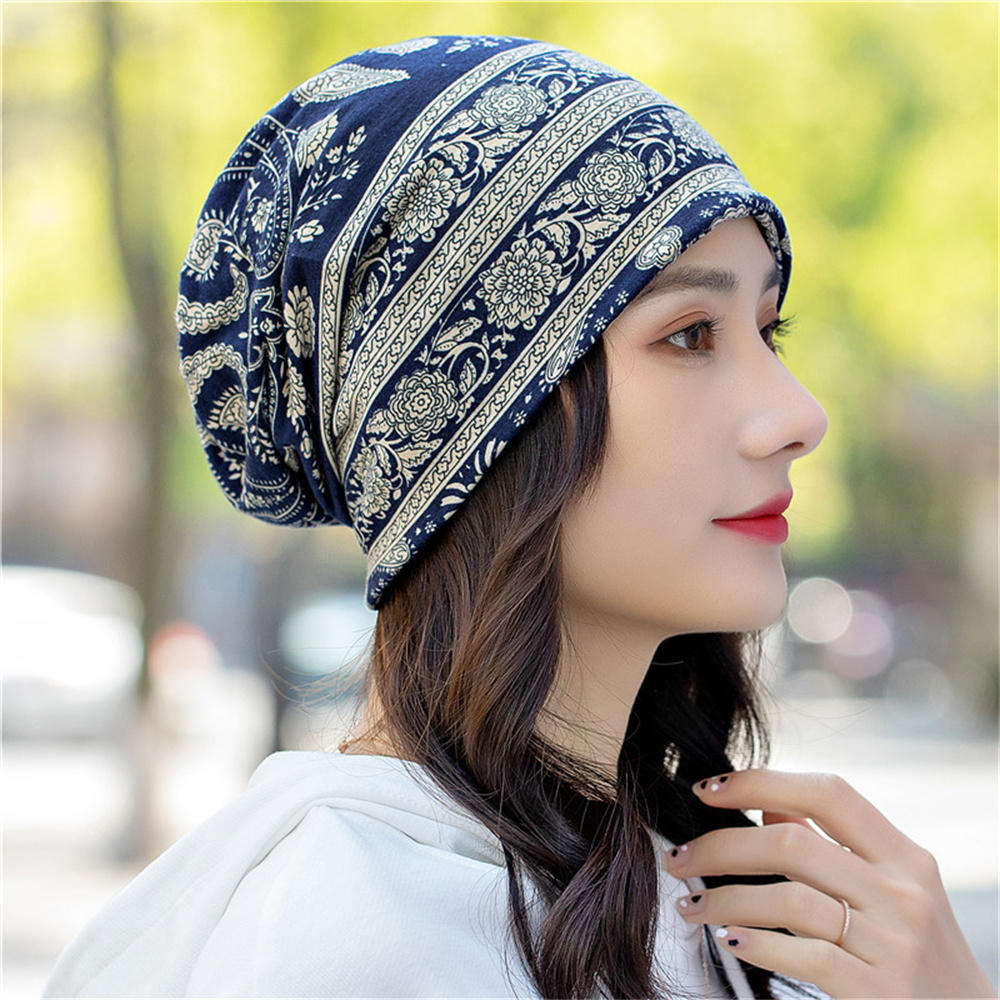 Gorros de estilo étnico para hombre y mujer, gorro de flor de anacardo, bufanda de 2 formas de usar, de Festival