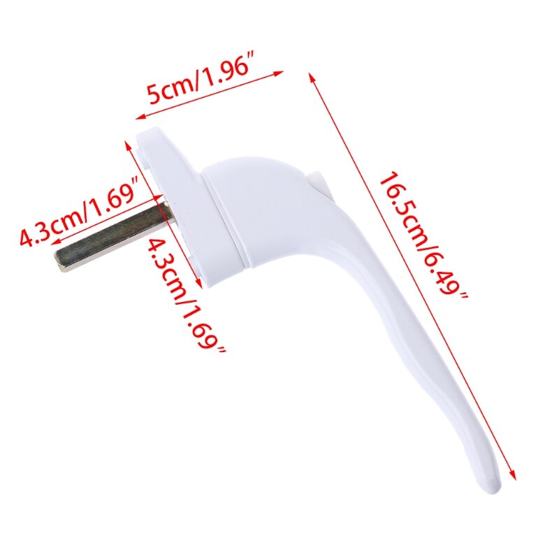 UPVC White Universal Espag Window Handle - Key Locking For Double Glazing 4XFD