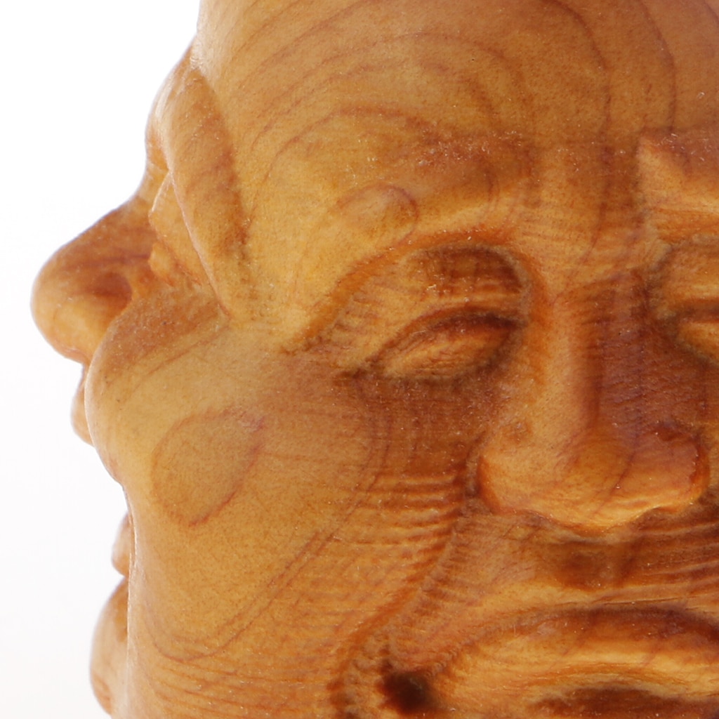 Lille træ buddha hoved statue med 4 ansigter  - 4cm / 1.57 tommer
