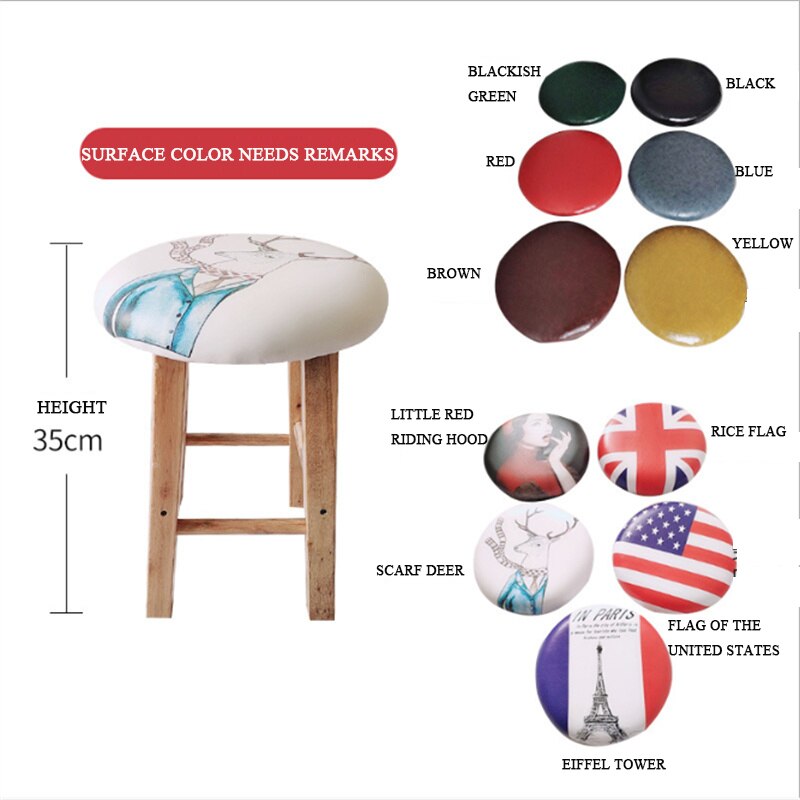 Bar Chair Nordic Modern Simple Household Solid Wood Bar Chair High Stool Bar Chair Bar Chair Bar Bench Back Leisure Chair: Sitting height 35cm