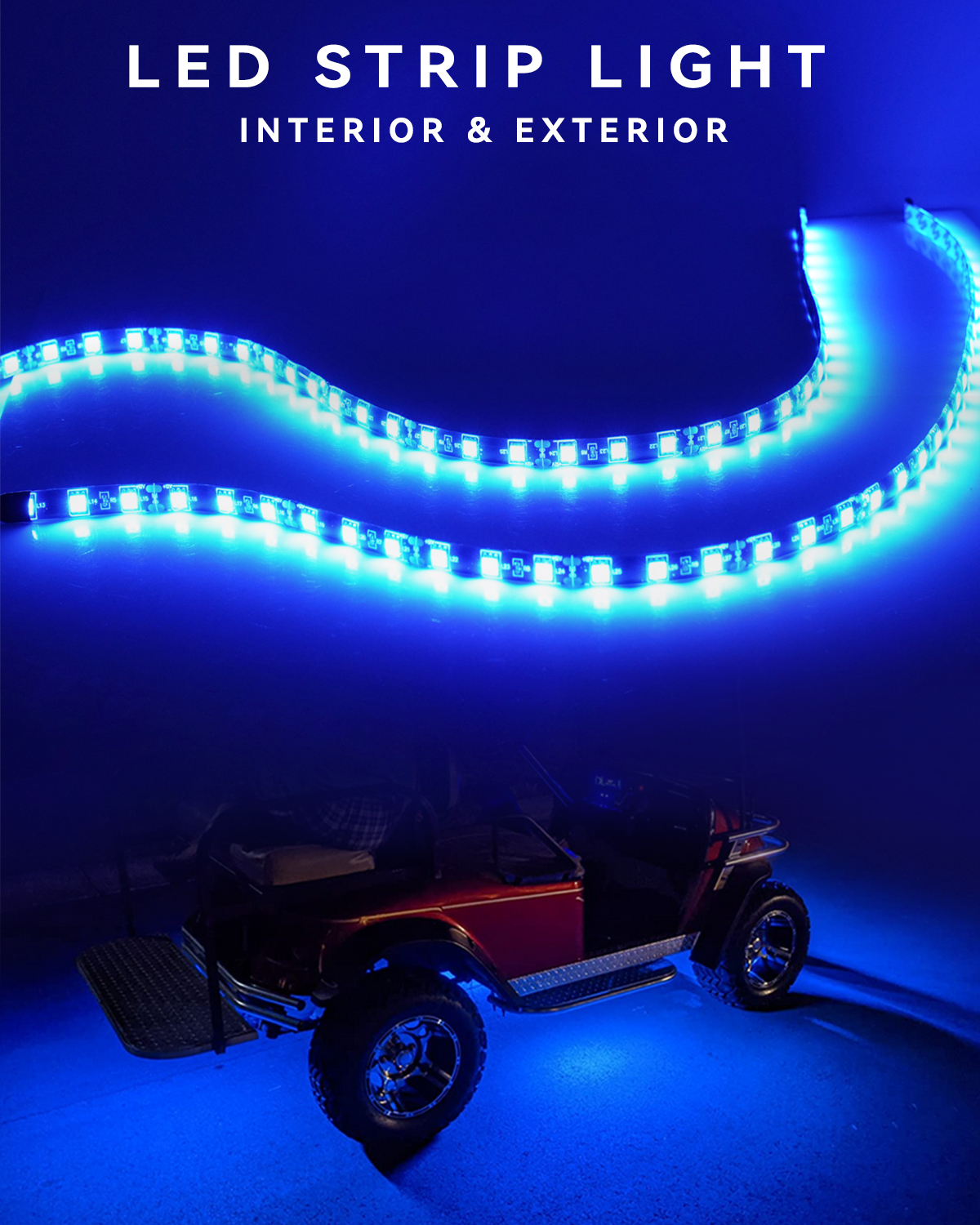 2 Stuks 60Cm 24Inch Led Strip Licht 5050LED 36SMD Voor Richtingaanwijzer Drl Rijden Licht Auto Motor Boot rv Trailer Decoratieve Licht: Blauw