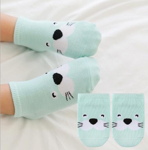 Leuke Lente Herfst Baby Sokken Pasgeboren Katoenen Baby Jongens Meisjes Leuke Peuter Asymmetrie Anti-Slip Sokken Voor Baby &#39;S Winter: blue cat / 0-24Month