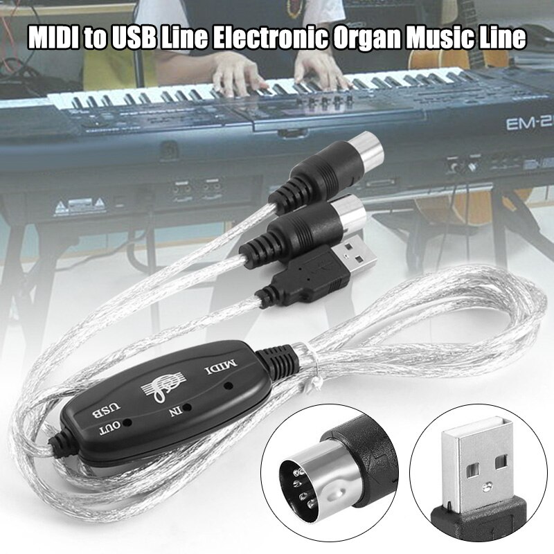 MIDI naar USB Interface Kabel Adapter voor Toetsenbord Elektronische Drum PC naar Music Keyboard Cord ALS88