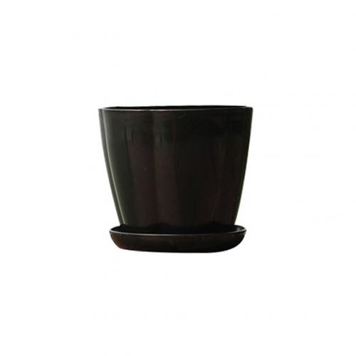 Pumpa form plast imitation porslin blomkruka suckulenta trädgård planter trädgård leveranser: Svart xs
